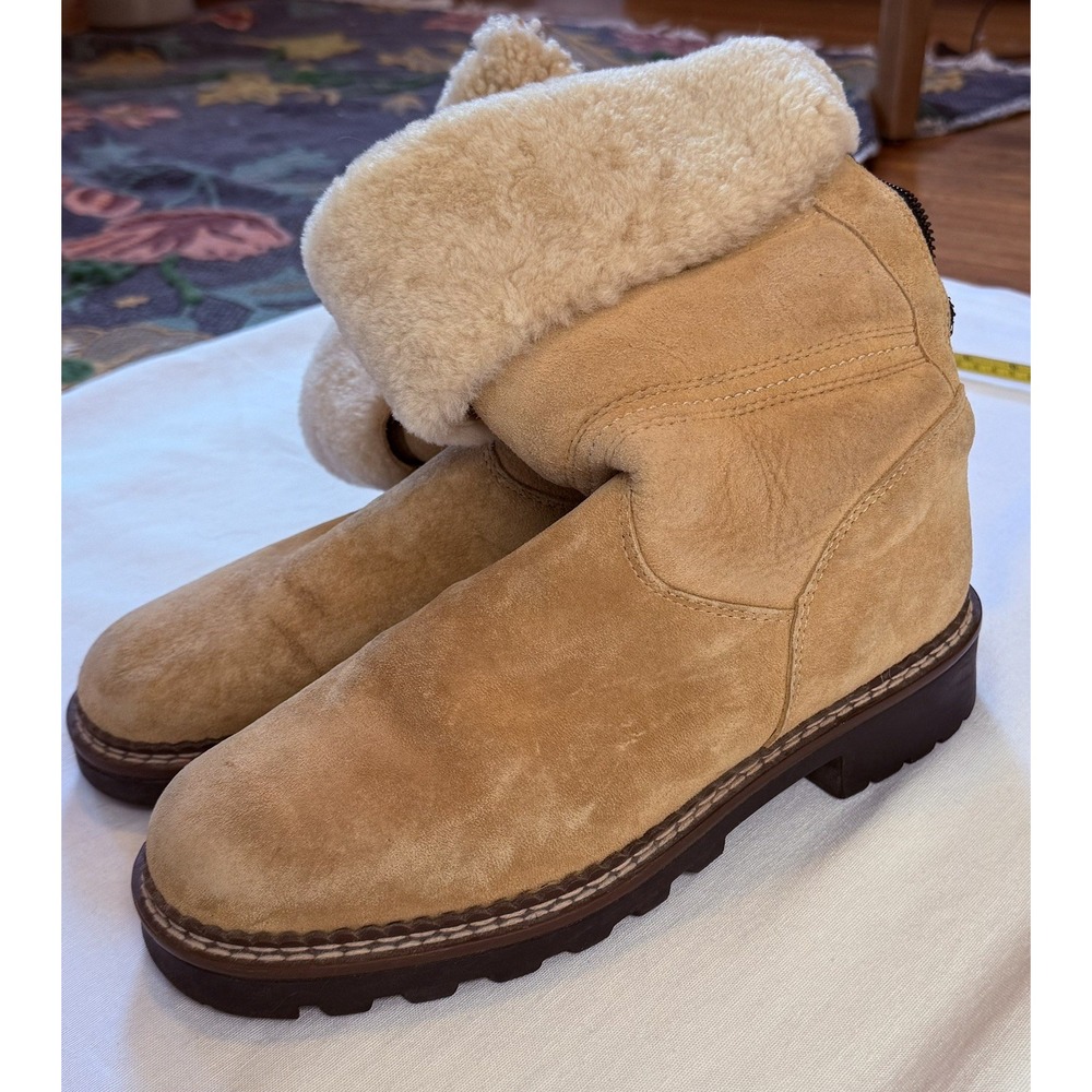 Blondo Shearling Tall Boots Women's size 9 Waterproof Mouton Canada Suede Tan